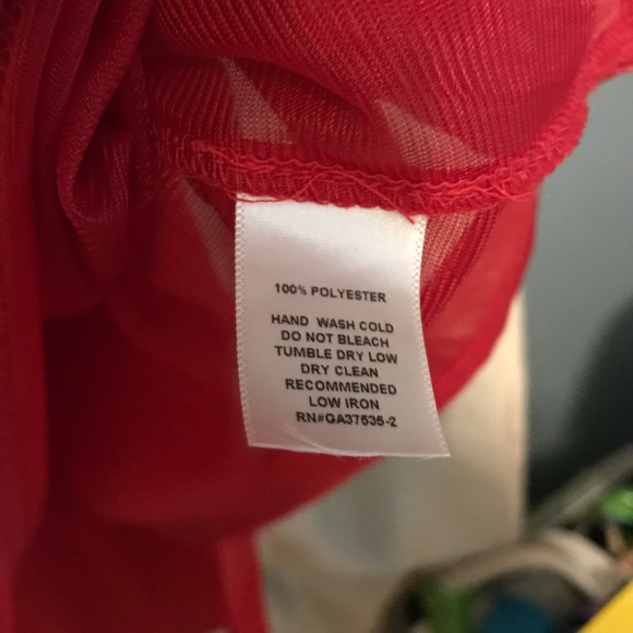 Red, high low, strappy back dress - Picture 3 of 4